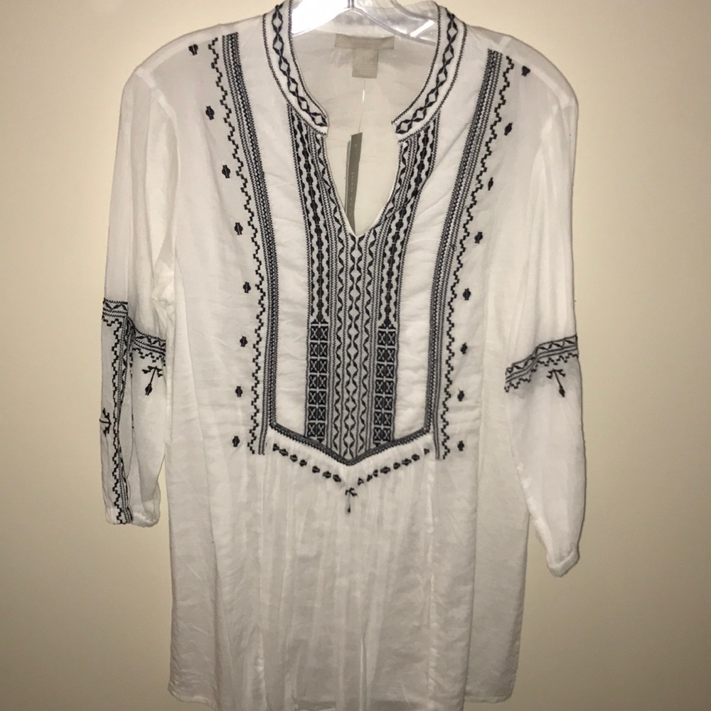 White and black blouse